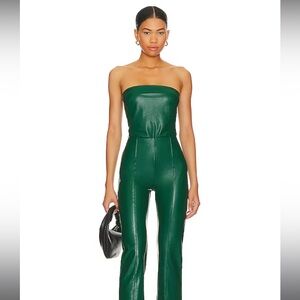 NWOT Revolve Amanda Uprichard Callie Tube Top Green Faux Leather Size L